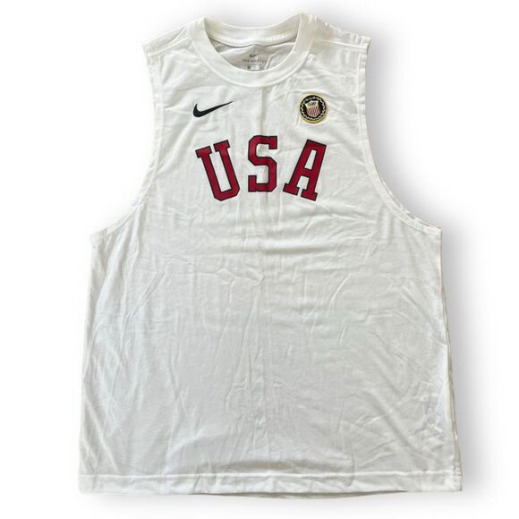 Women's Nike USA Training Tank CN4483-100 Olympics  Size Large Tri-Blend Dri-fit - Picture 1 of 9